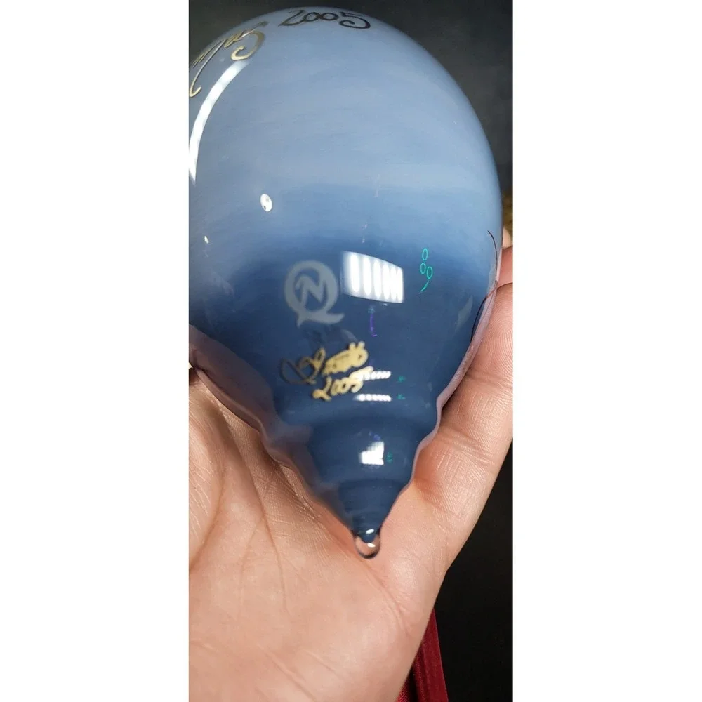 Ne'Qwa Art Reverse Hand Painted Eagle Dreamer Native Americ Blown Glass Ornament